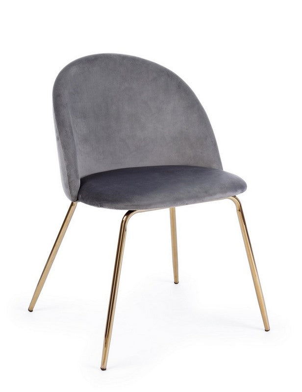 SEDIA IN VELLUTO GRIGIO SCURO - TANYA