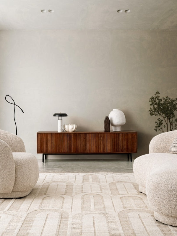 POLTRONA EFFETTO BOUCLE' NATURALE - TECLA