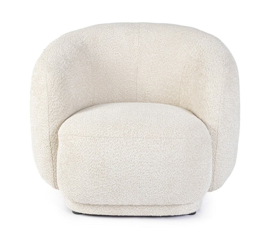 POLTRONA EFFETTO BOUCLE' NATURALE - TECLA