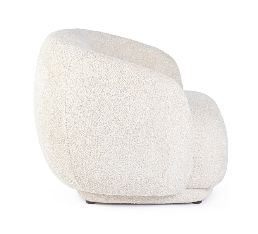 POLTRONA EFFETTO BOUCLE' NATURALE - TECLA