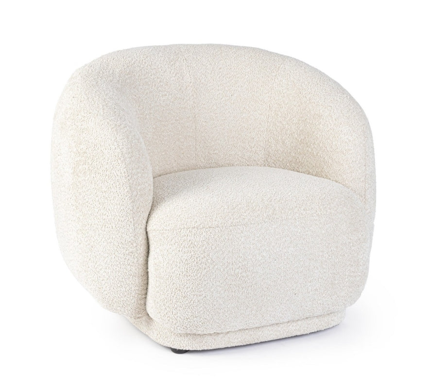 POLTRONA EFFETTO BOUCLE' NATURALE - TECLA