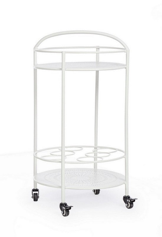 CARRELLO CON PORTABOTTIGLIE BURTON BIANCO