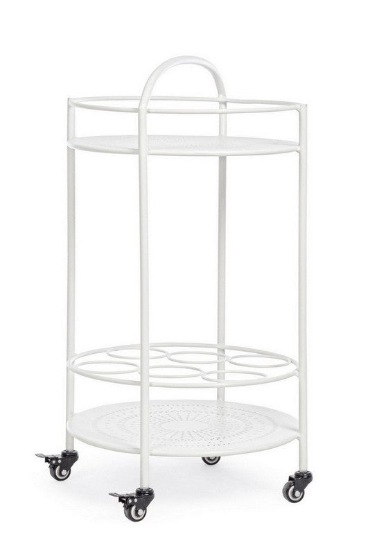 CARRELLO CON PORTABOTTIGLIE BURTON BIANCO