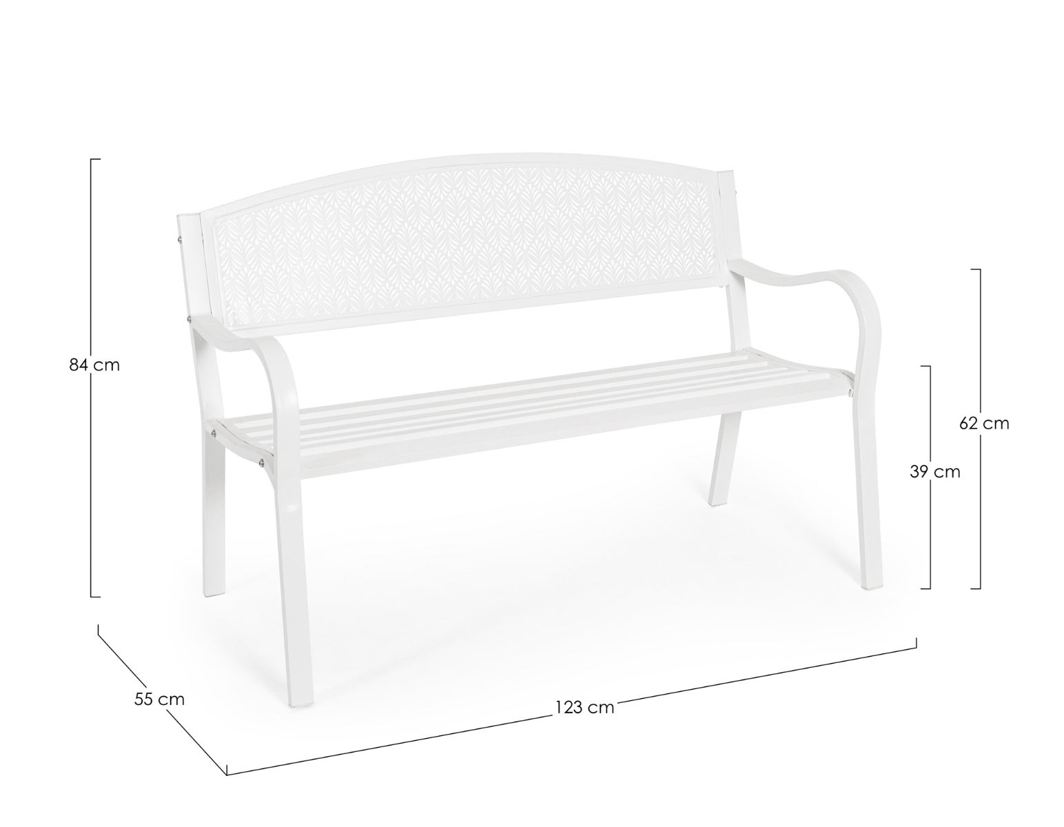 PANCA LIZETTE BIANCA 123X55XH84CM