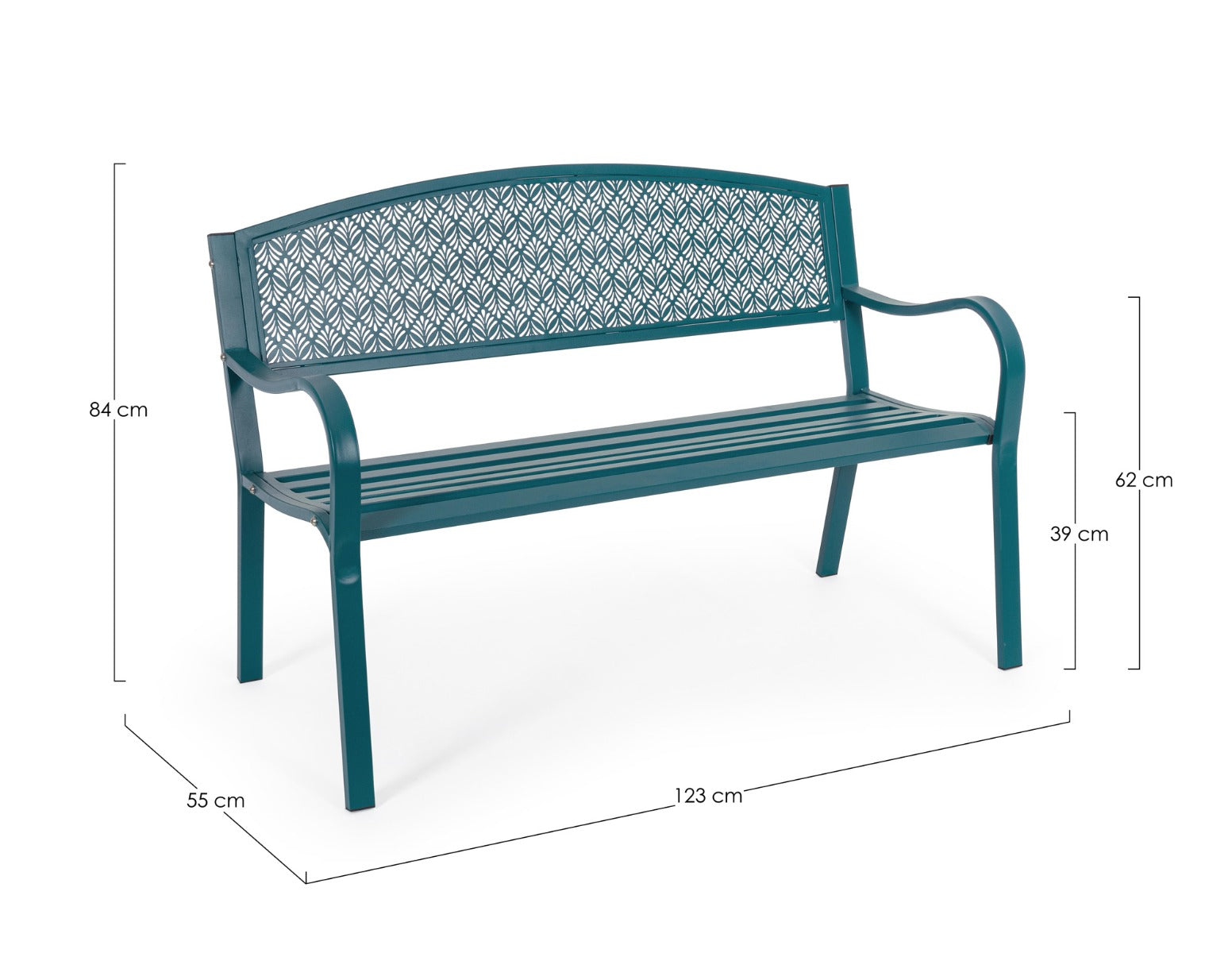 PANCA LIZETTE BLU OCEAN 123X55XH84CM
