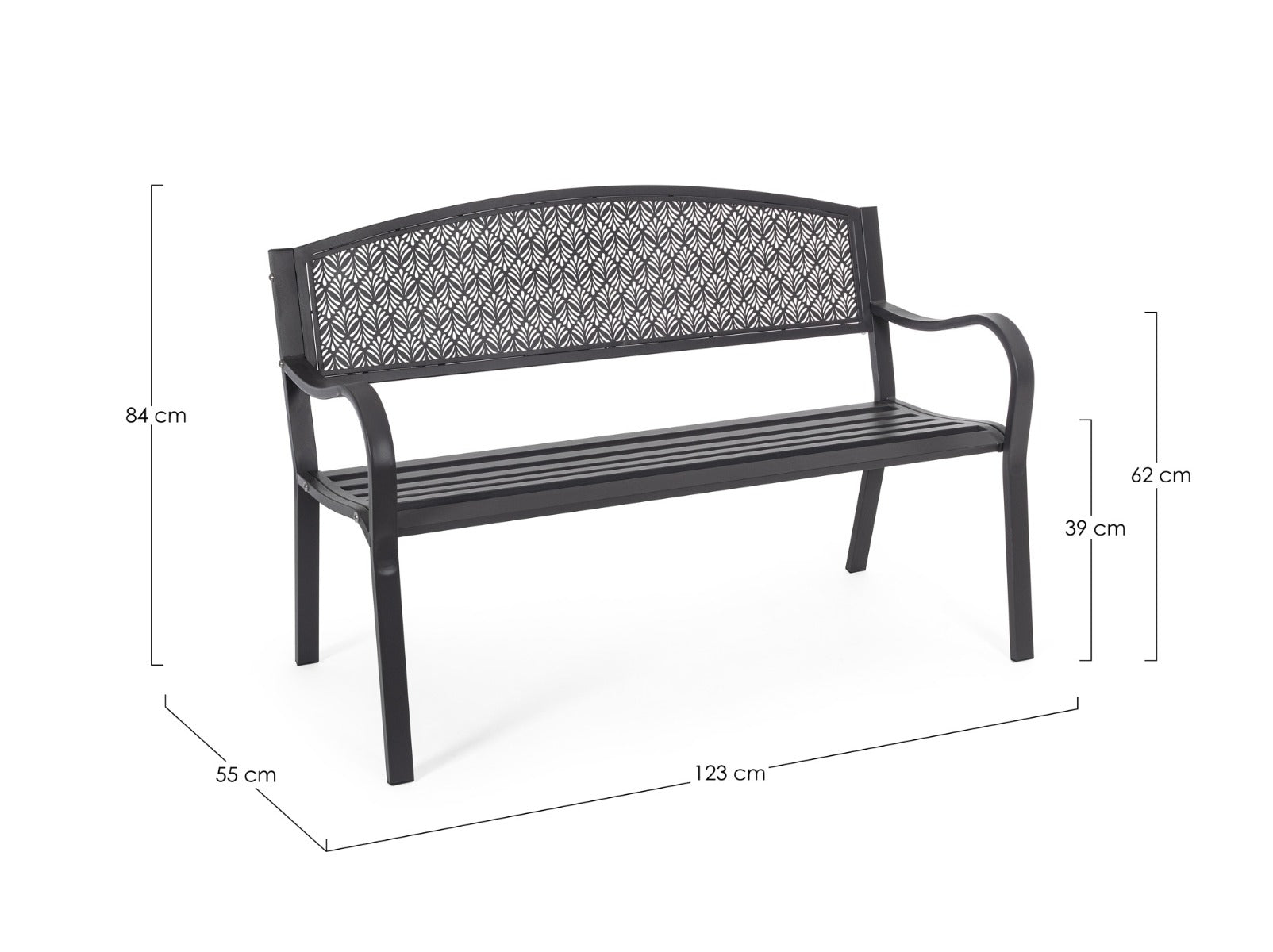 PANCA LIZETTE ANTRACITE 123X55XH84CM