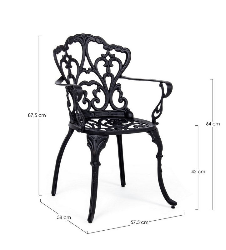 SEDIA CON BRACCIOLI ANTRACITE VICTORIA