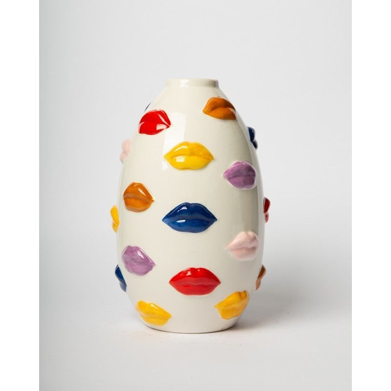 BLOGO Vaso Decorativo "Mouth" Multicolore 22cm