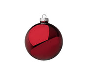 PALLINA DI NATALE IN VETRO ROSSO LUCIDO 8CM