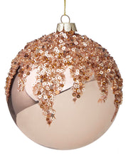 PALLINA IN VETRO ORO ROSA 10CM