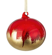 PALLINA IN VETRO ROSSA/ORO 12CM
