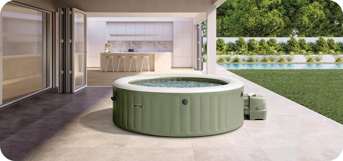 Intex Spa Idromassaggio PureSpa Bubble Massage 6 posti Verde Oliva