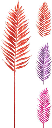 Foglia di palma decorativa con glitter, 86 cm, modello assortito (rosa, viola)