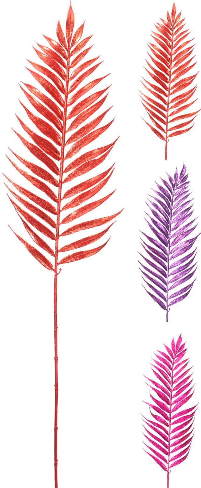 Foglia di palma decorativa con glitter, 86 cm, modello assortito (rosa, viola)