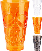 Bicchiere a forma di teschio, 550 ml, modello assortito (nero, arancione, bianco)