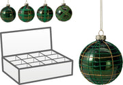 Pallina di natale 80mm verde - modello assortito