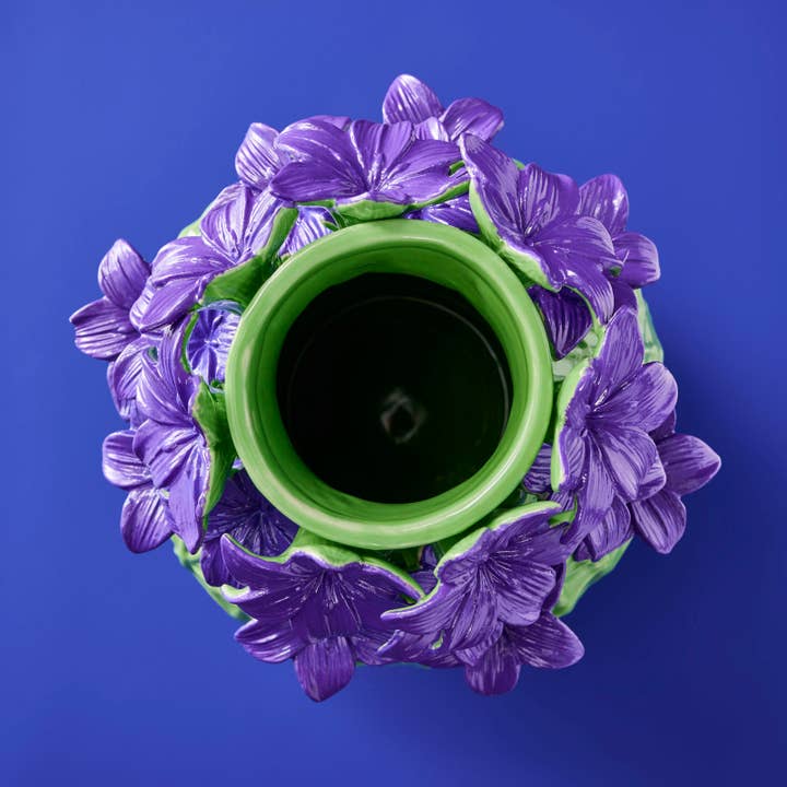 Vaso Verano in Ceramica 26.5 x 35.5 cm Verde e Viola PERAGA HOME