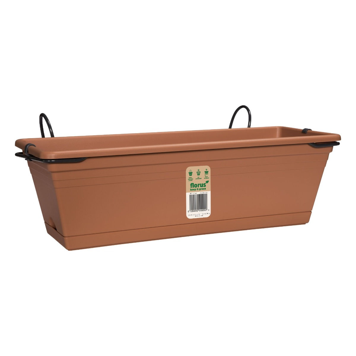 FIORIERA/BALCONETTA MEDITERRAN BALCONY TROUGH SET TERRACOTTA 50CM
