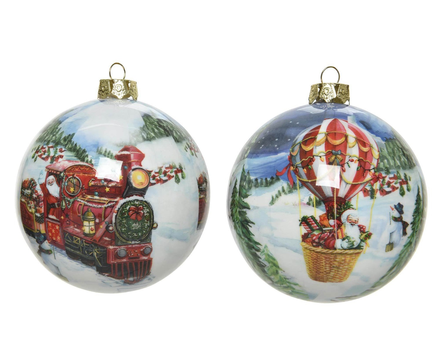 DECORAZIONE PALLINA BABBO NATALE GLITTER MODELLO ASSORTITO D8CM