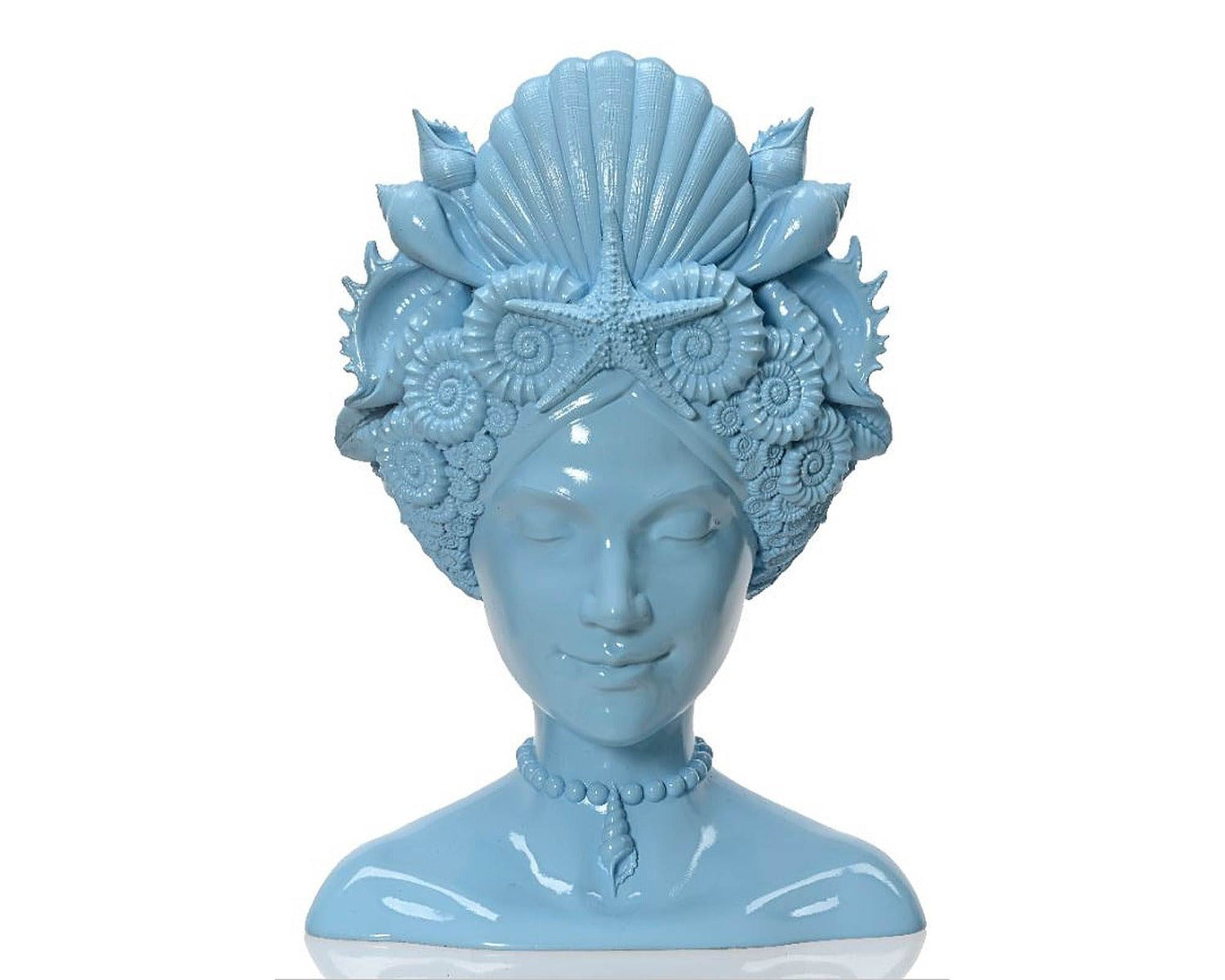 VASO DONNA A FORMA DI TESTA BLU H36 CM