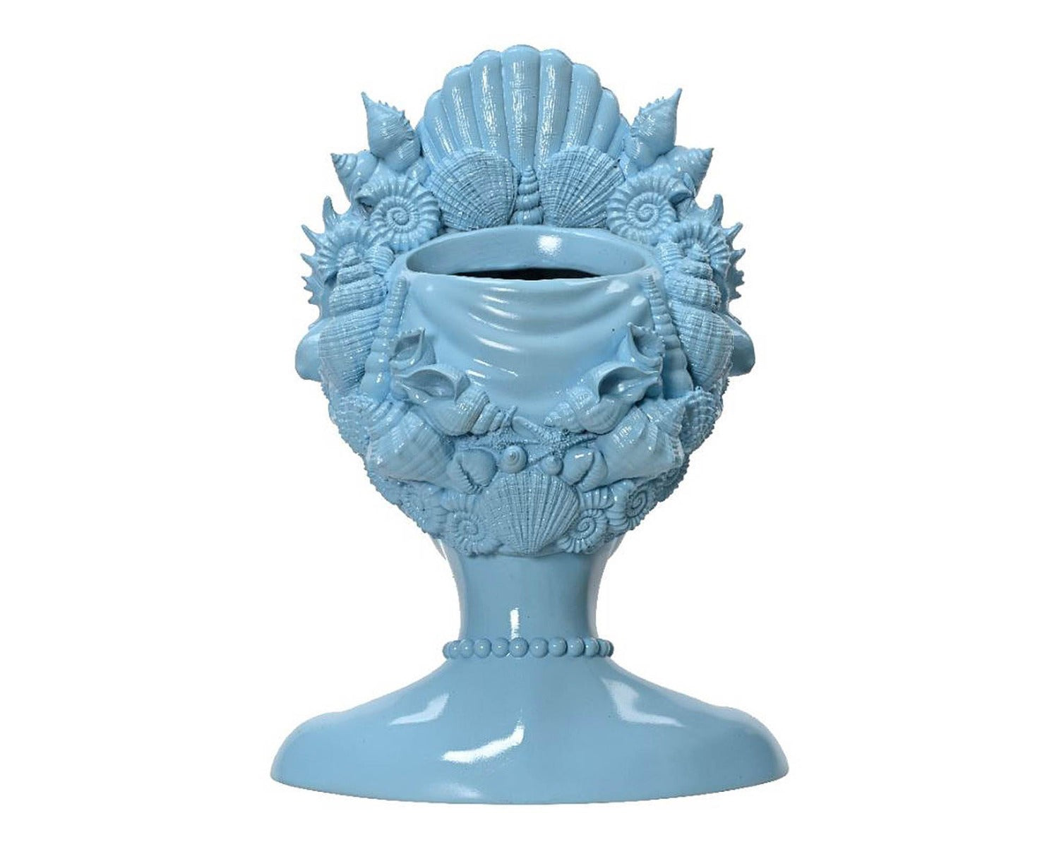 VASO DONNA A FORMA DI TESTA BLU H36 CM