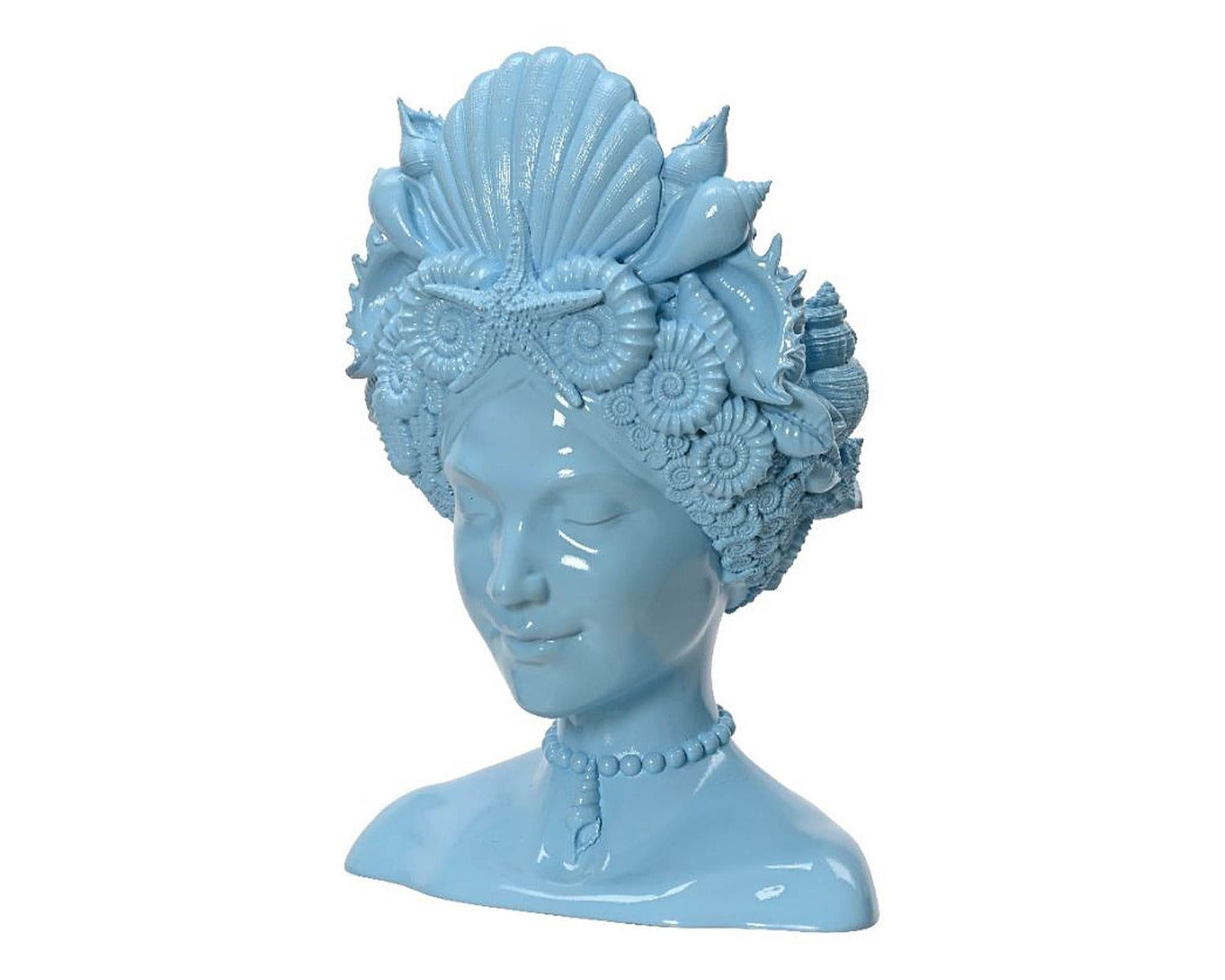 VASO DONNA A FORMA DI TESTA BLU H36 CM