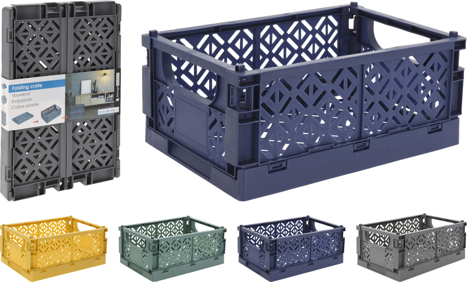 CESTA PIEGHEVOLE PORTAOGGETTI 23X35X13CM COLORE ASSORTITO