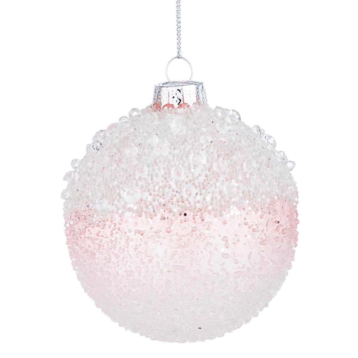 PALLINA DI NATALE IN VETRO BREZZA ROSA 8CM