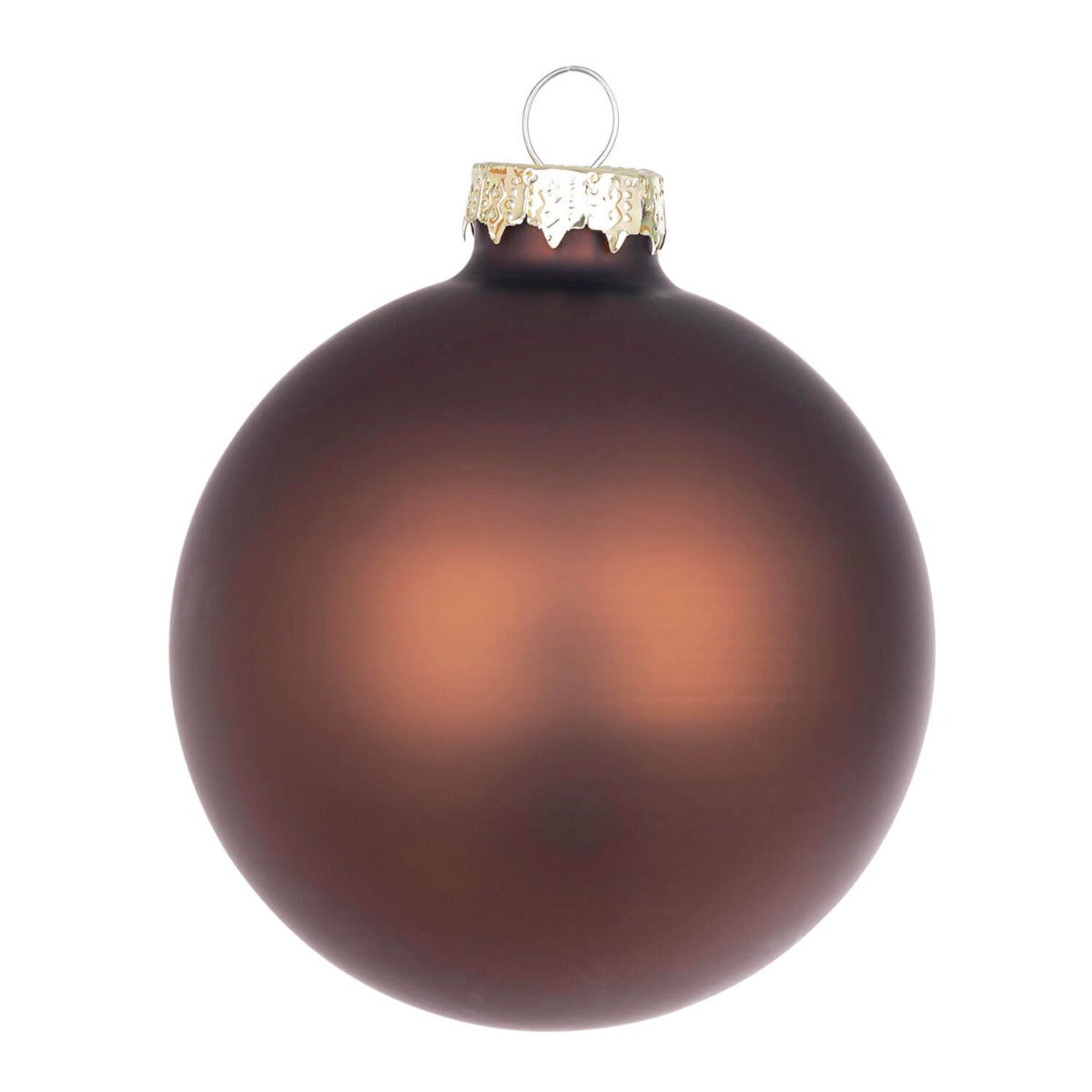 PALLINA DI NATALE IN VETRO D.10CM MARRONE OPACO