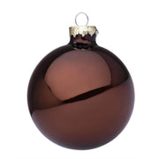 PALLINA DI NATALE IN VETRO D.10CM MARRONE LUCIDO