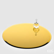 PORTACANDELE CON BASE SPECCHIO TONDA 30CM ORO