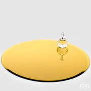 PORTACANDELE CON BASE SPECCHIO TONDA 40CM ORO