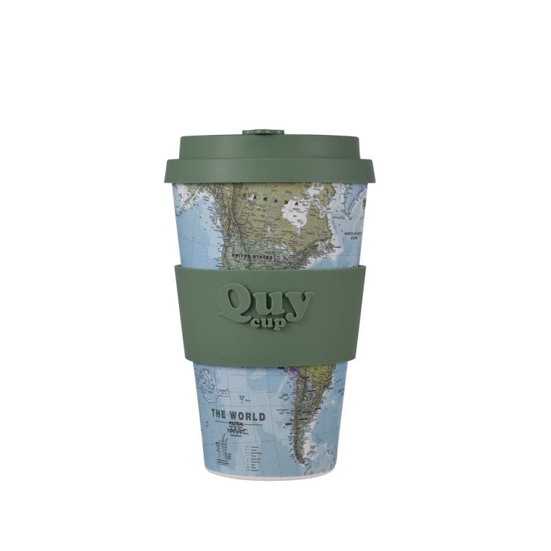 TAZZA RIUTILIZZABILE ECO-FRIENDLY IN BAMBU 400ML MAPS
