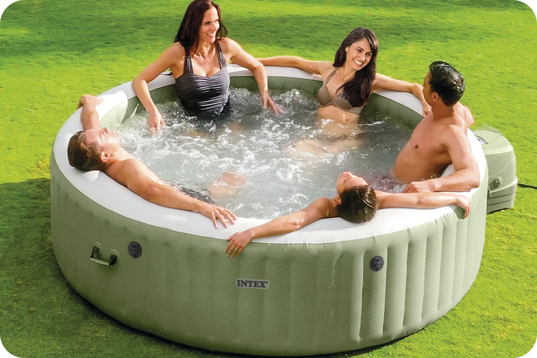 Intex Spa Idromassaggio PureSpa Bubble Massage 6 posti Verde Oliva