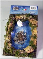 LAGO CON CIGNO E LUCI A BATTERIA 20X12CM