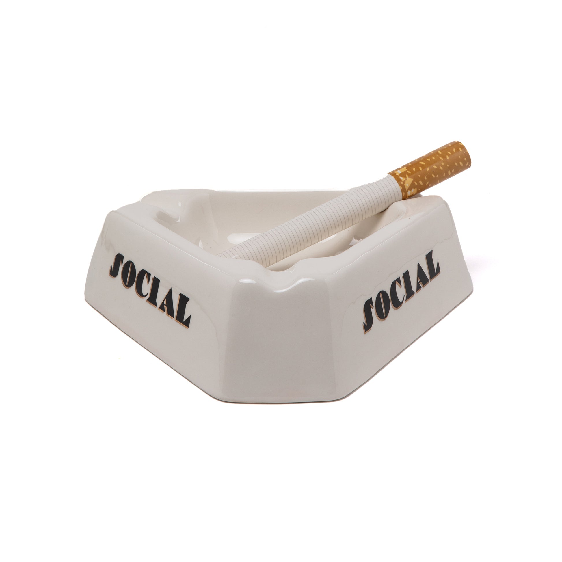 Posacenere Centrotavola Social Smoker Cm.36x36 h.10 Bianco SELETTI