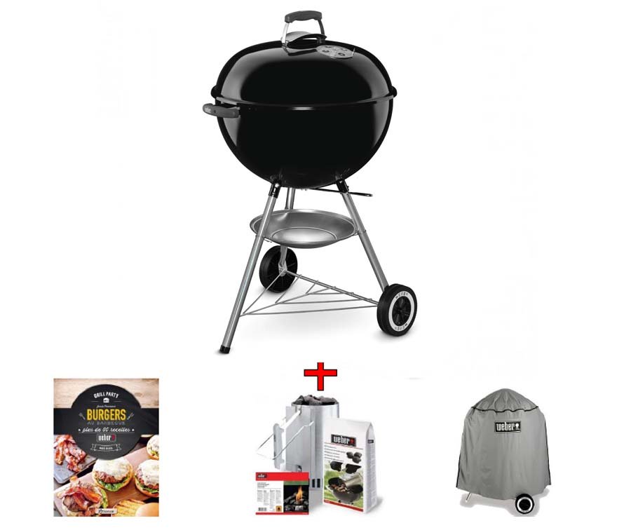 OFFERTA WEBER ORIGINAL KETTLE 57 BLACK + CUSTODIA + KIT CIMINERA + RICETTARIO
