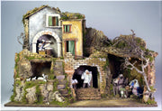 PRESEPE CON LUCI NATIVITÀ 12CM  + PASTORI CON MOVIMENTI 76X40X55CM