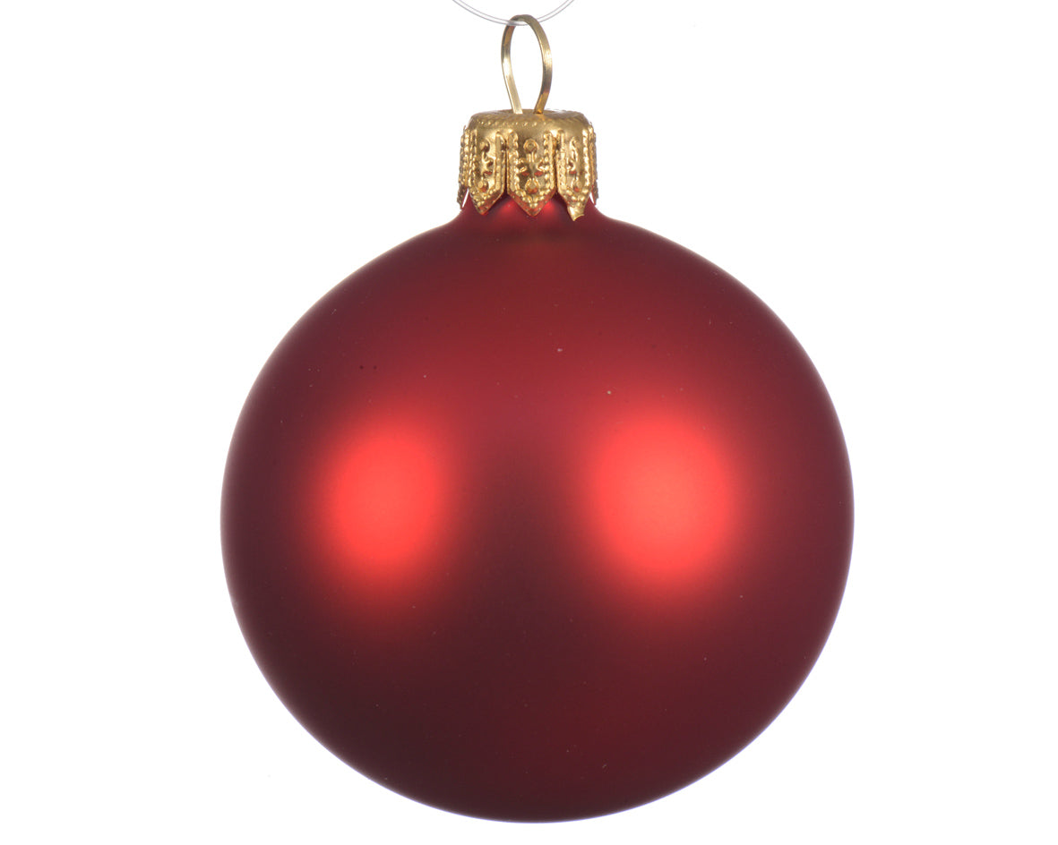 1 PALLINA IN VETRO OPACO D.15 ROSSO NATALE