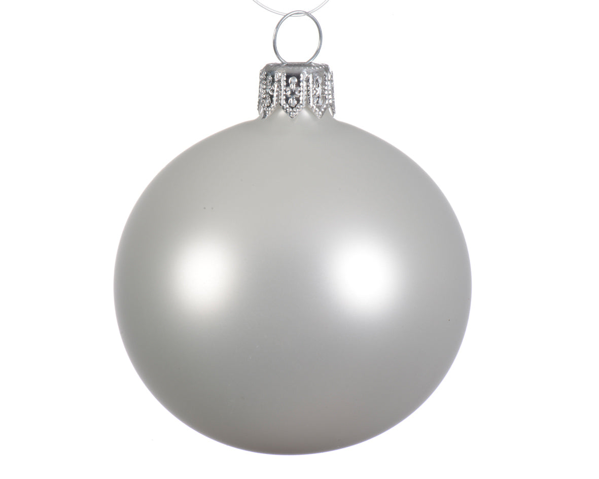 1 PALLINA IN VETRO OPACO D.15 BIANCO INVERNO