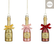 DECORAZIONE BOTTIGLIA DI CHAMPAGNE APPENDIBILE H11,5CM ASSORTITA