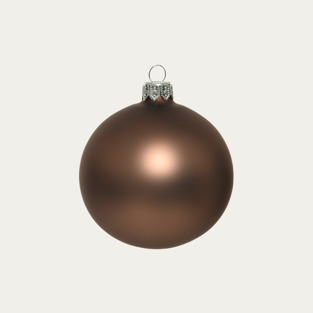 PALLINA DI NATALE MARRONE NOCE OPACA 10CM