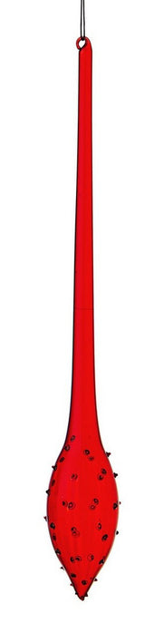Pendente in Vetro Rugiada Goccia 5.5x5.5x40h cm Rosso Christmas