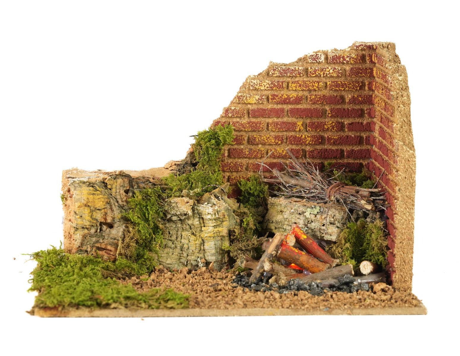 FOCOLARE CON LAMPADA EFFETTO FIAMMA REALISTICA 20X14X12.5CM