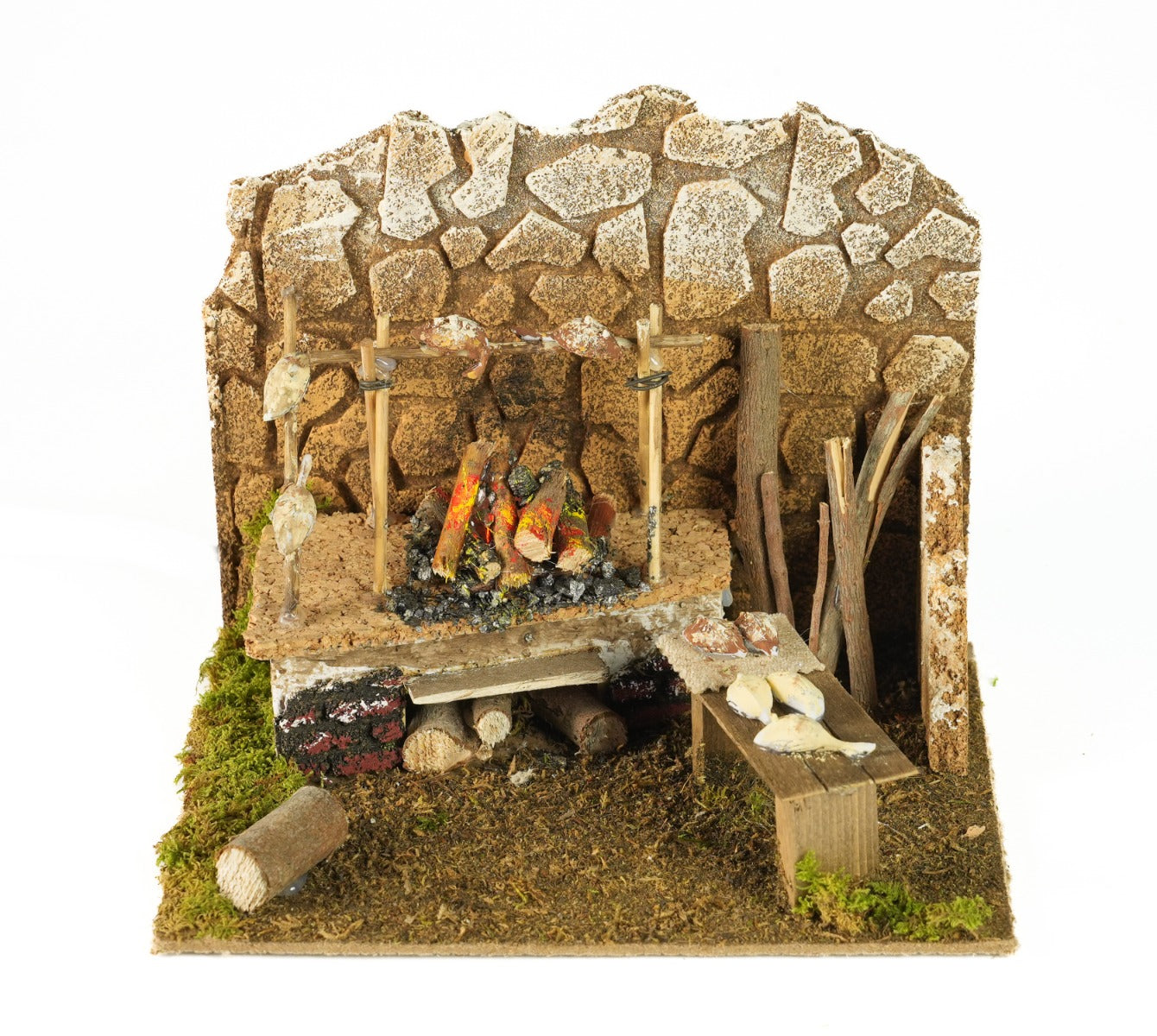 FORNO CON LAMPADA EFFETTO FIAMMA 20X14X17CM