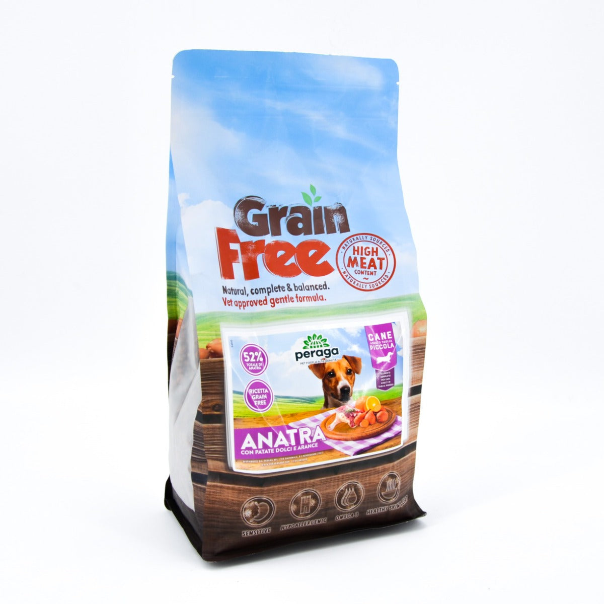 CROCCHETTE PERAGA GRAIN FREE PER CANE ADULTO TAGLIA PICCOLA 2KG ANATRA