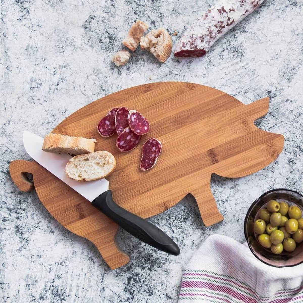 TAGLIERE IN BAMBU' A FORMA DI MAIALE - CUTTING TABLE PIG