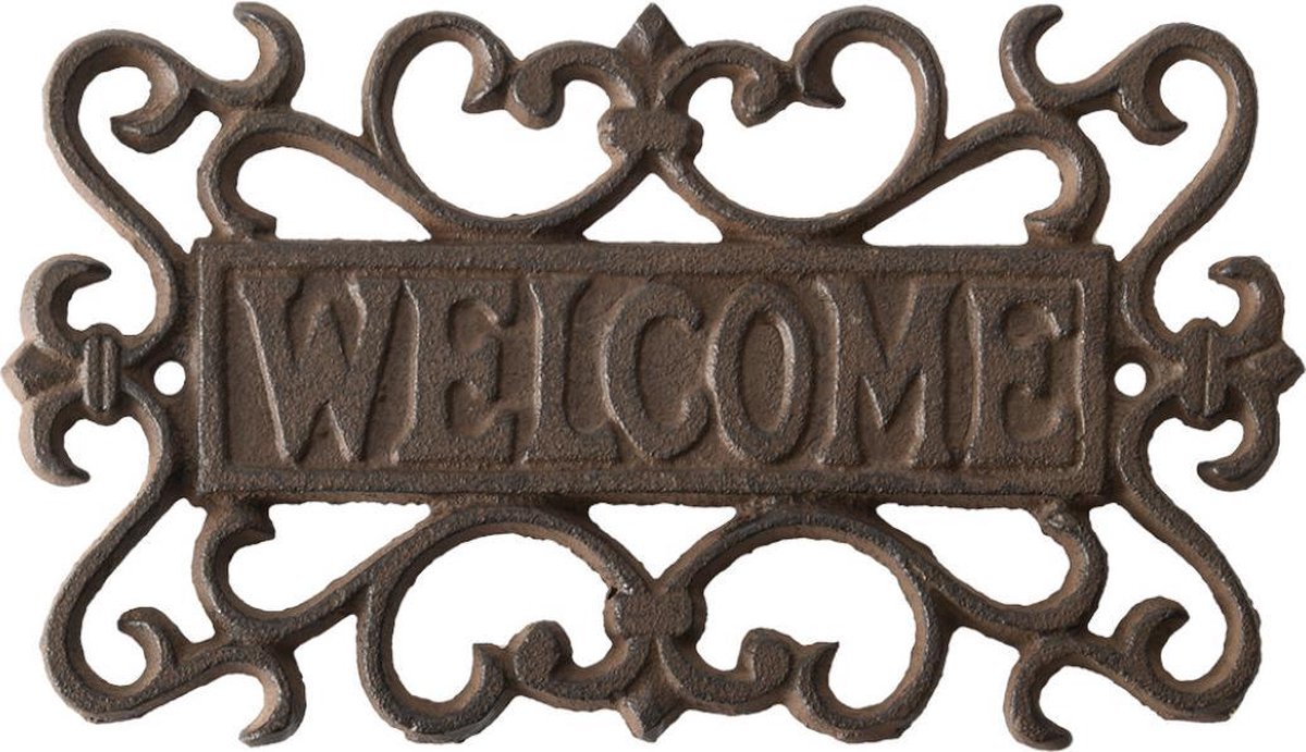 INSEGNA CON SCRITTA WELCOME IN GHISA