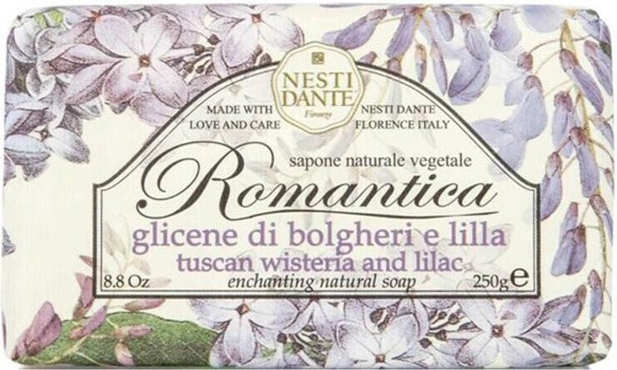 SAPONE VEGETALE ROMANTICA GLICINE DI BOLGHERI & LILLA 250GR