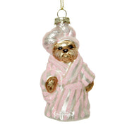 PENDENTE NATALIZIO CON CAGNOLINO IN ACCAPPATOIO ROSA 11CM